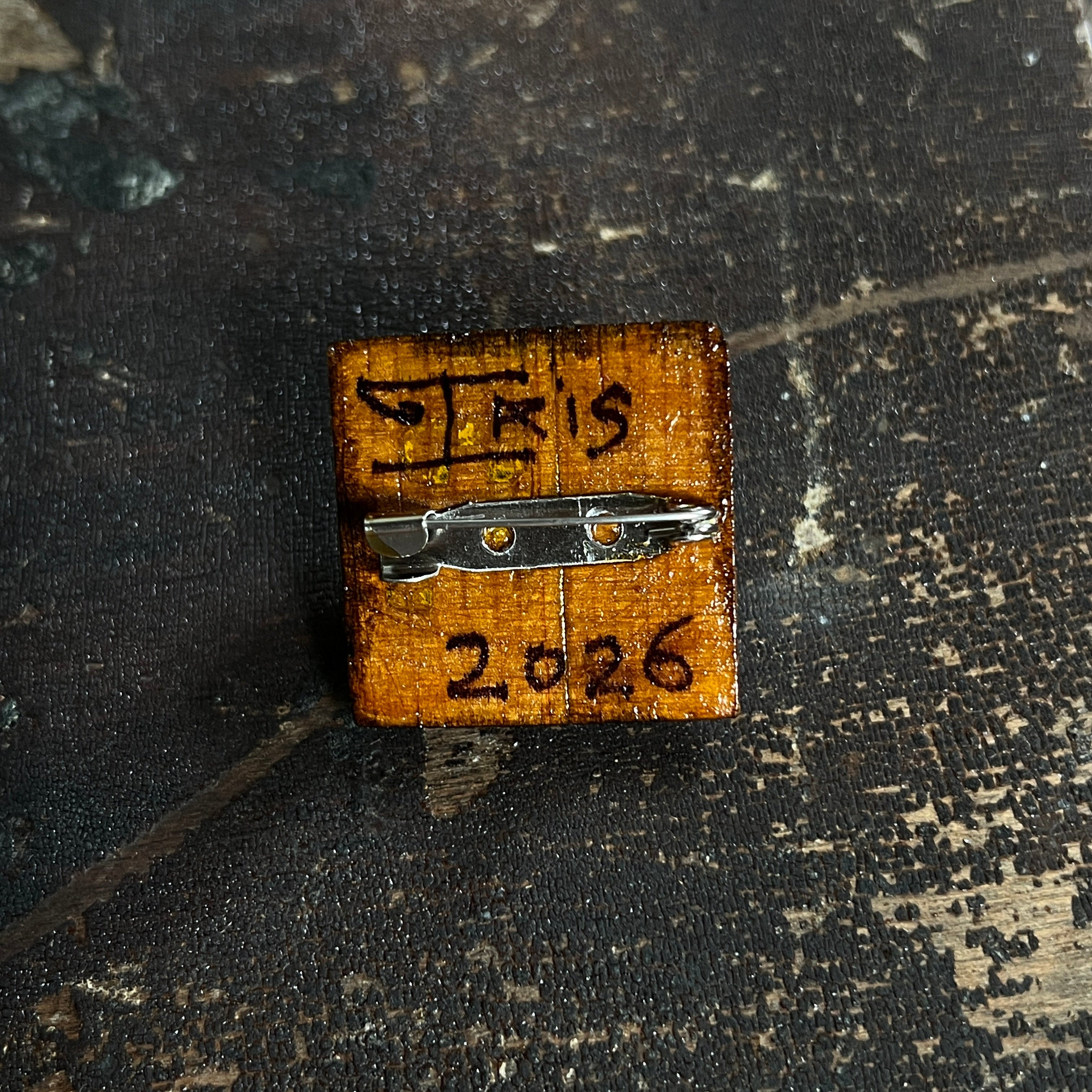 Yellow Square Tramp Brooch