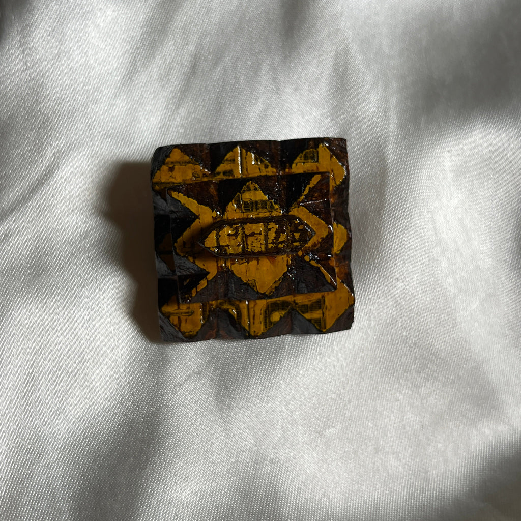Yellow Square Tramp Brooch