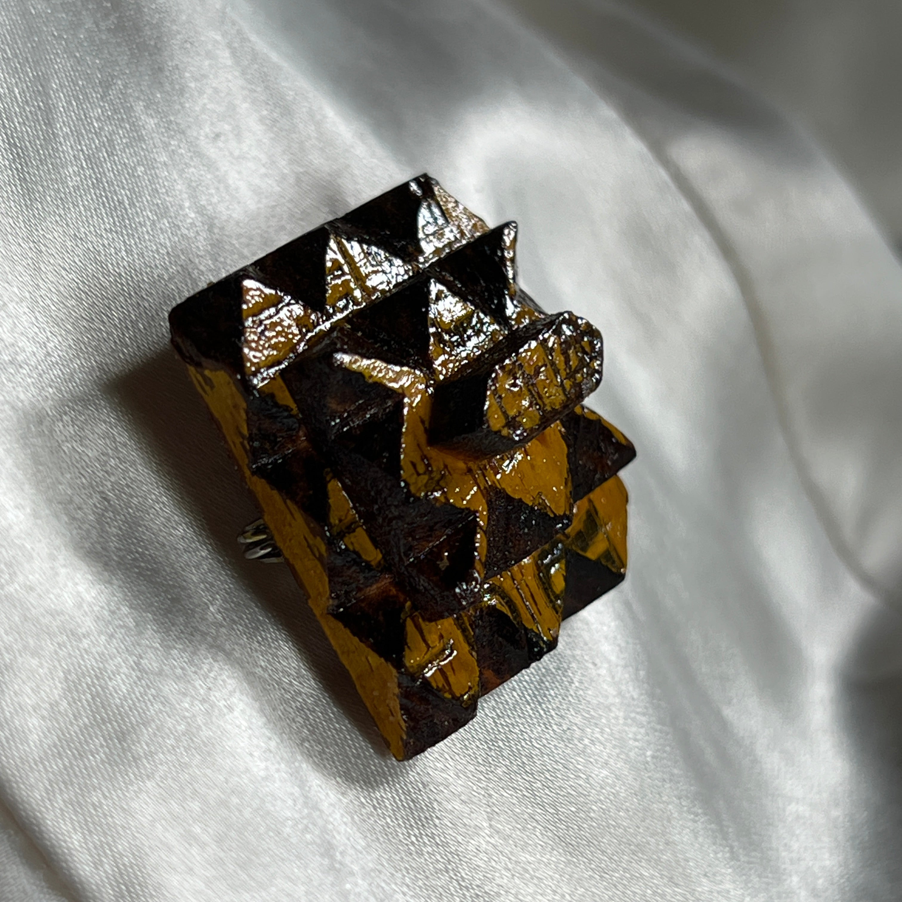 Yellow Square Tramp Brooch