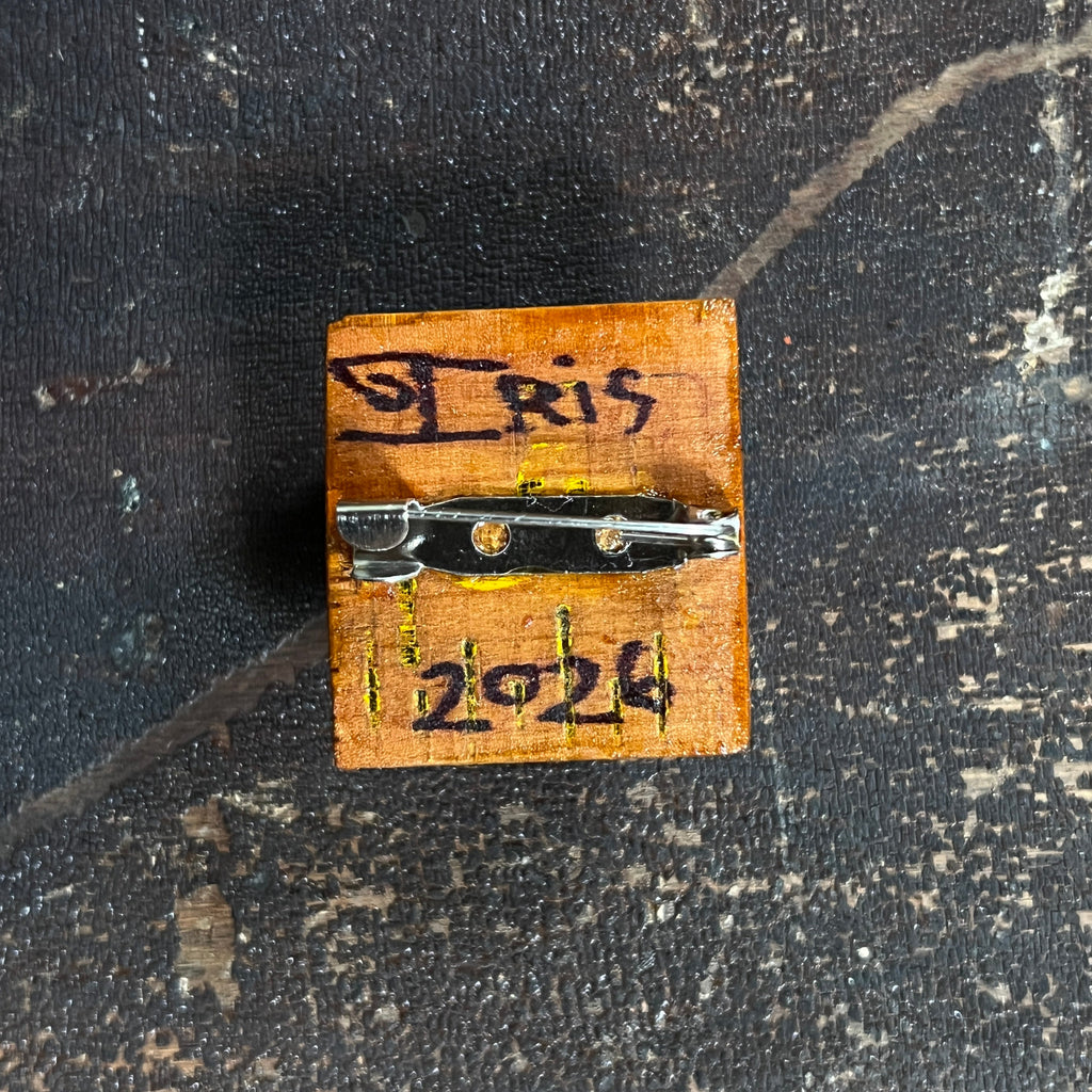 Yellow Square Tramp Brooch