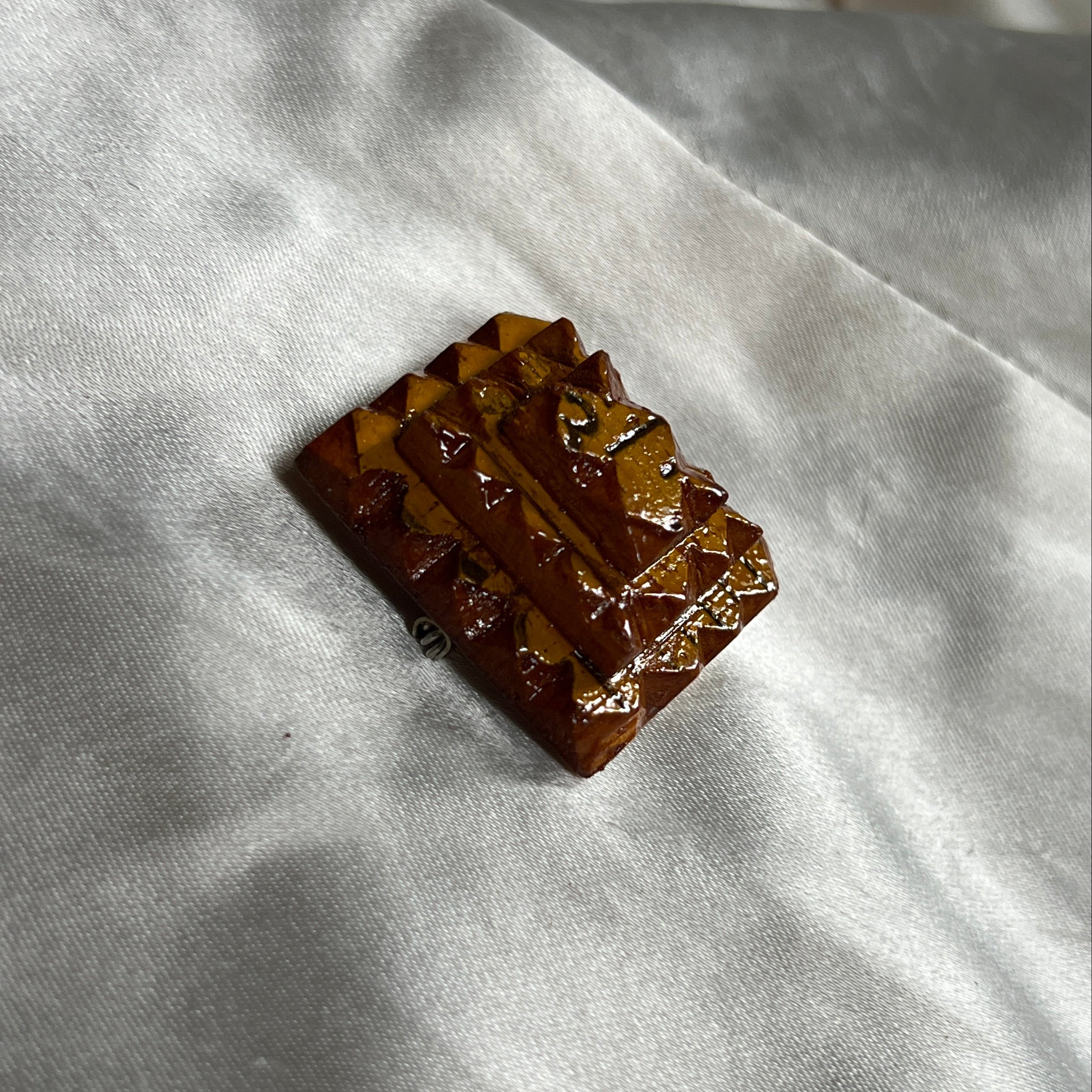 Yellow Square Tramp Brooch