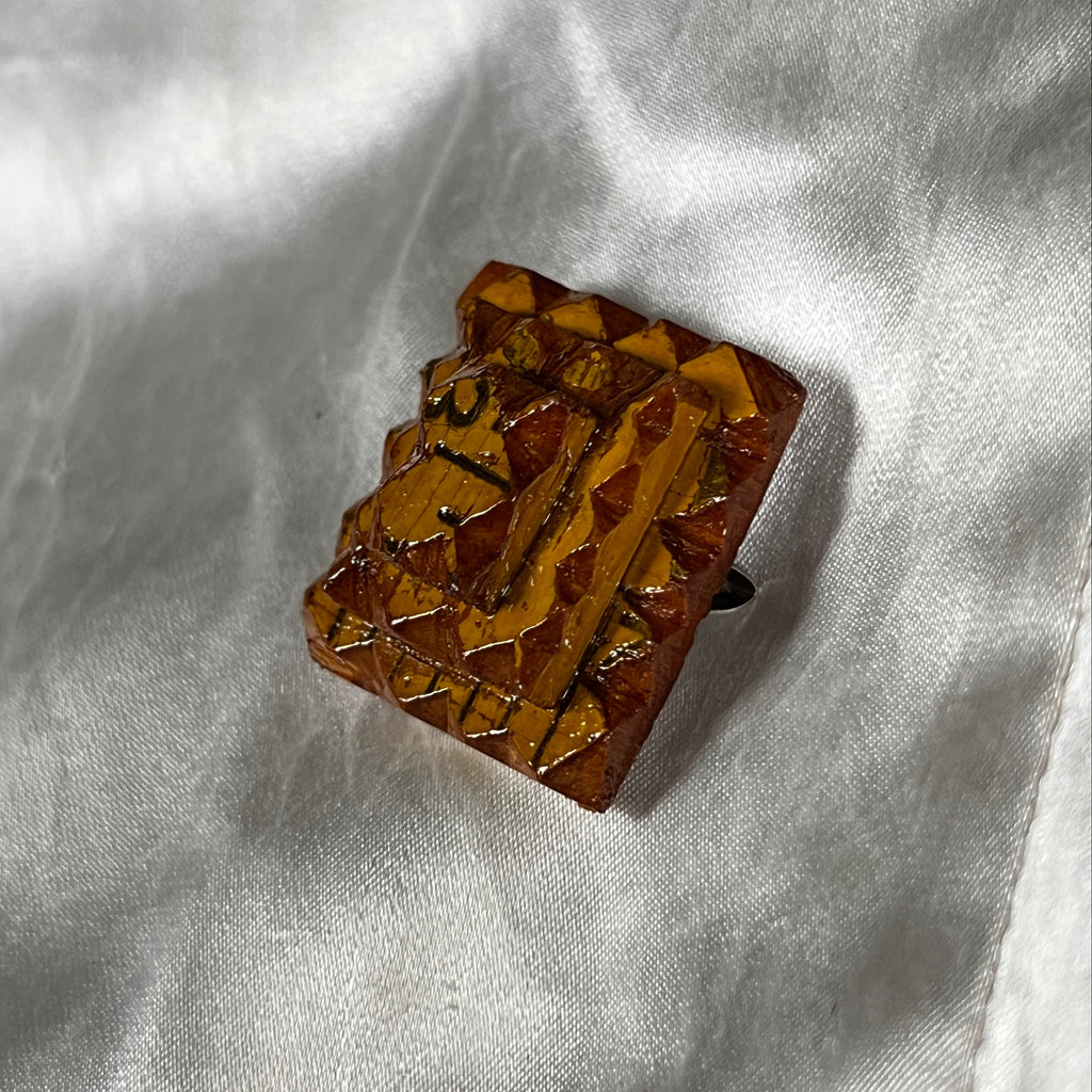 Yellow Square Tramp Brooch