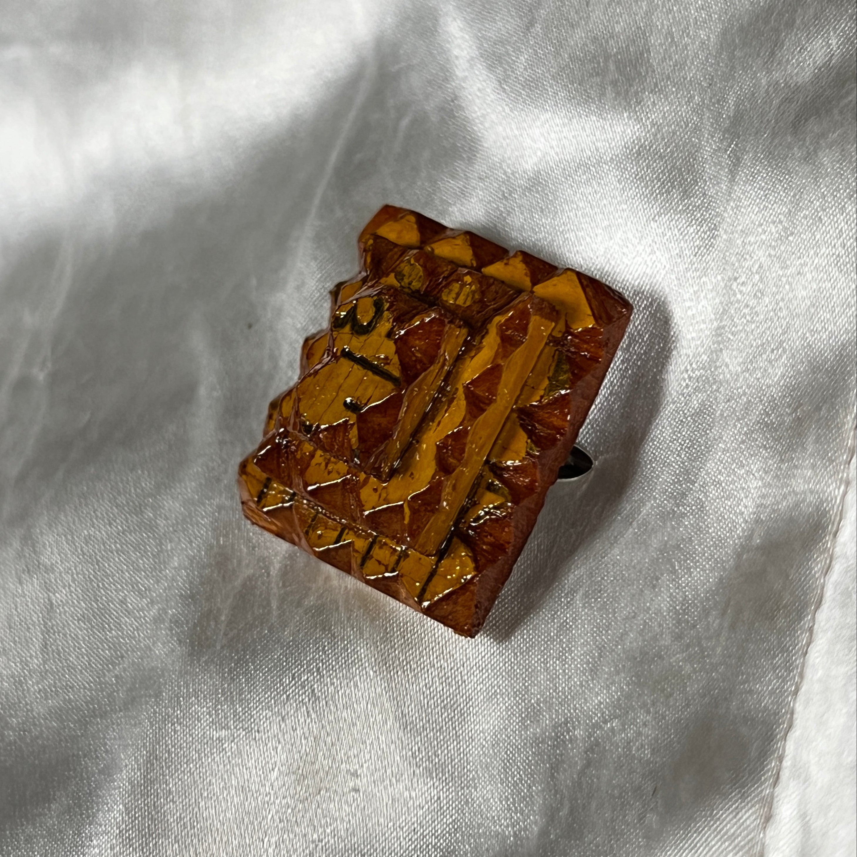Yellow Square Tramp Brooch