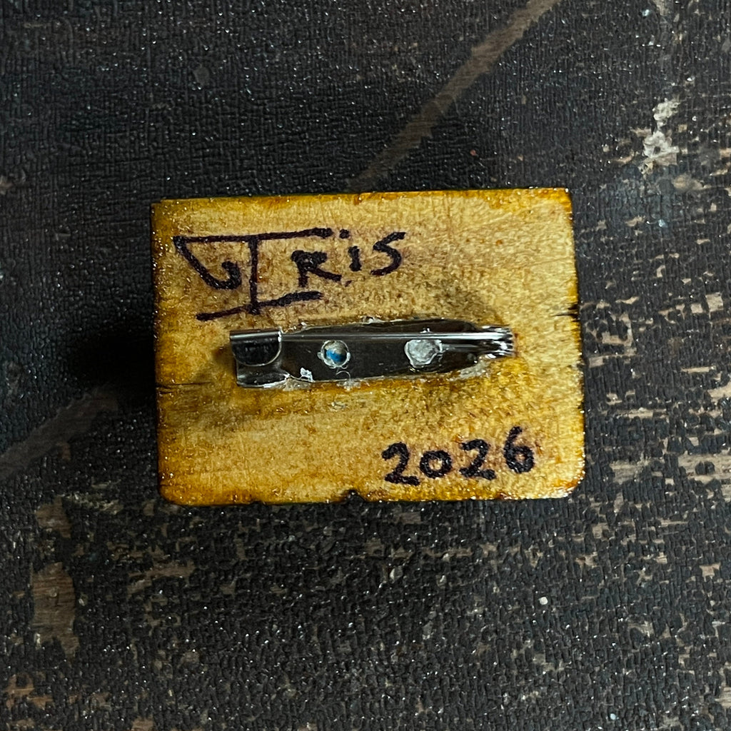 Green Rectangle Tramp Brooch