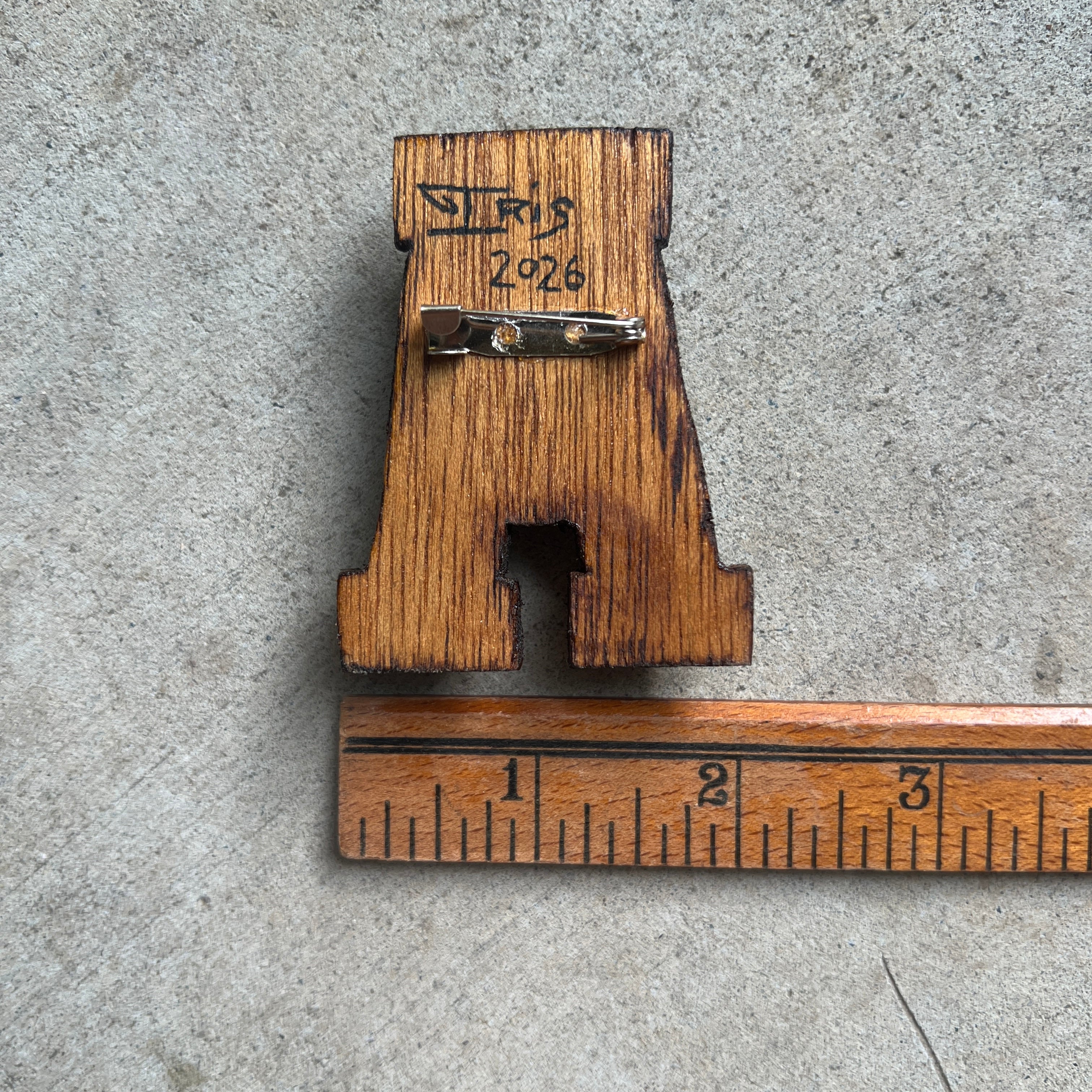 "A" Letterman Tramp Brooch